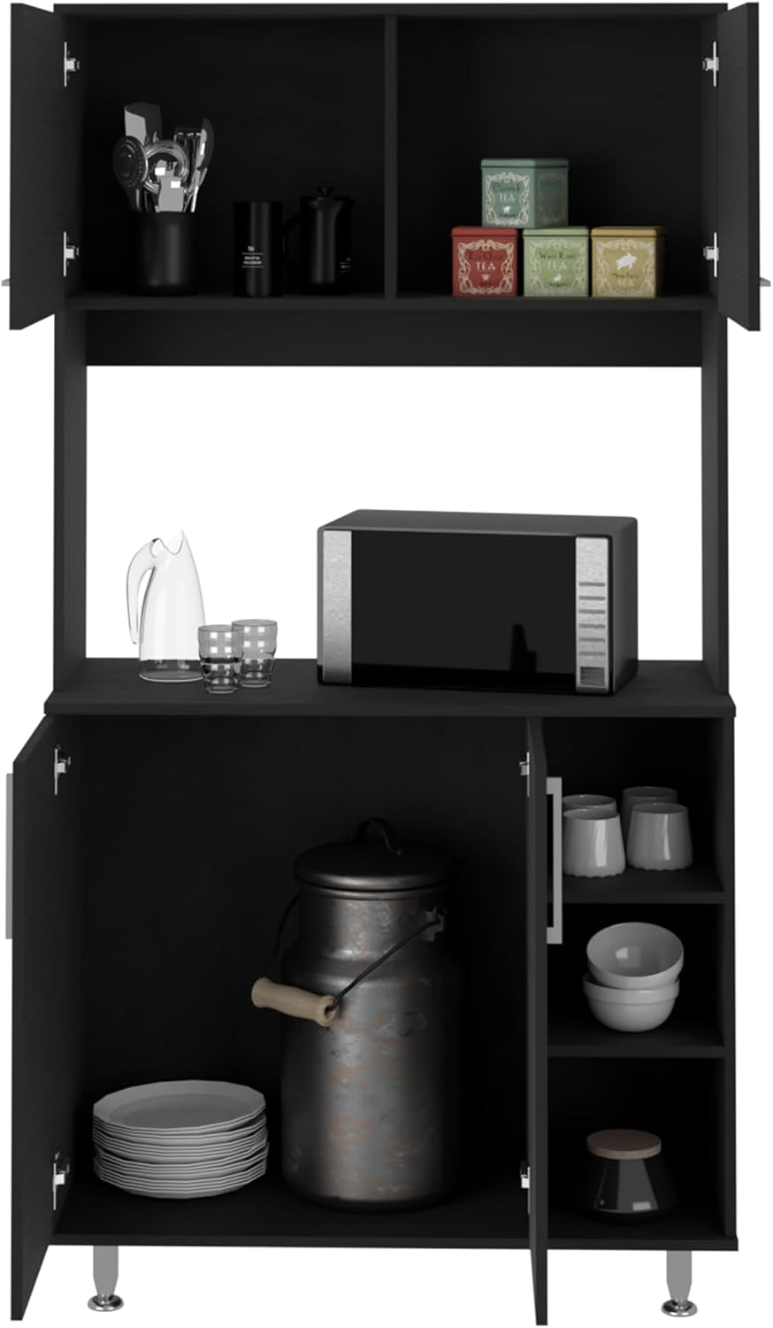 37.4" D*15.7" W*70.9" H Freestanding Kitchen Pantry with 2 She...