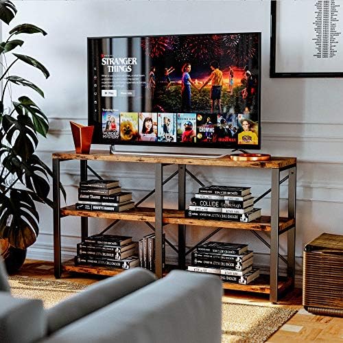 IRONCK Console Table, 3-Tier 55 in Entryway Table, Vintage Brown | Engineered...
