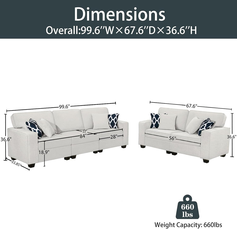 Legend Vansen Modular Sectional Sofa L Shaped Couch with Ottoman Modern Rever...