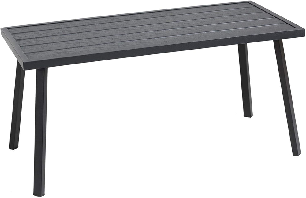 C-Hopetree Small Metal Outdoor Coffee Side Table for Outside Patio, Rectangle...