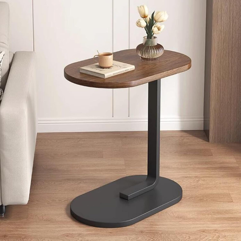 Small Side Table End Table, C-Shaped Wood Coffee Table TV Tray for Eating Cou...