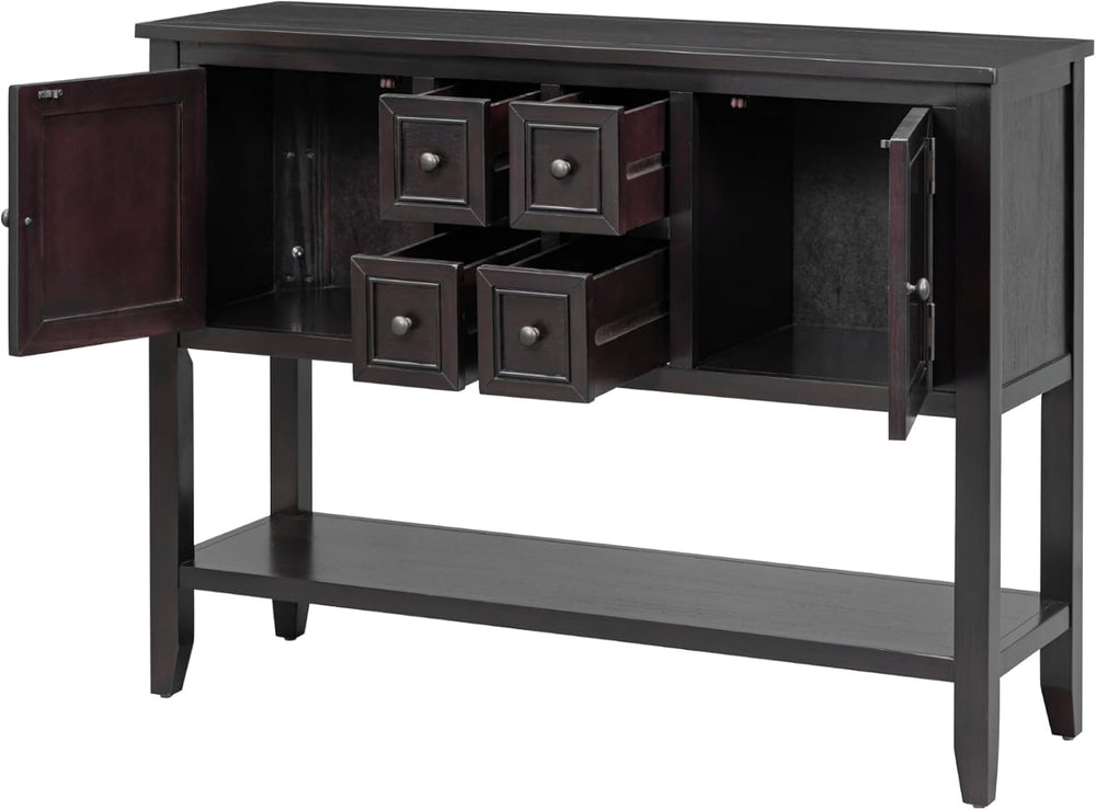 Knocbel Vintage Wood Console Table Buffet Sideboard with 4 Storage Drawers, 2...