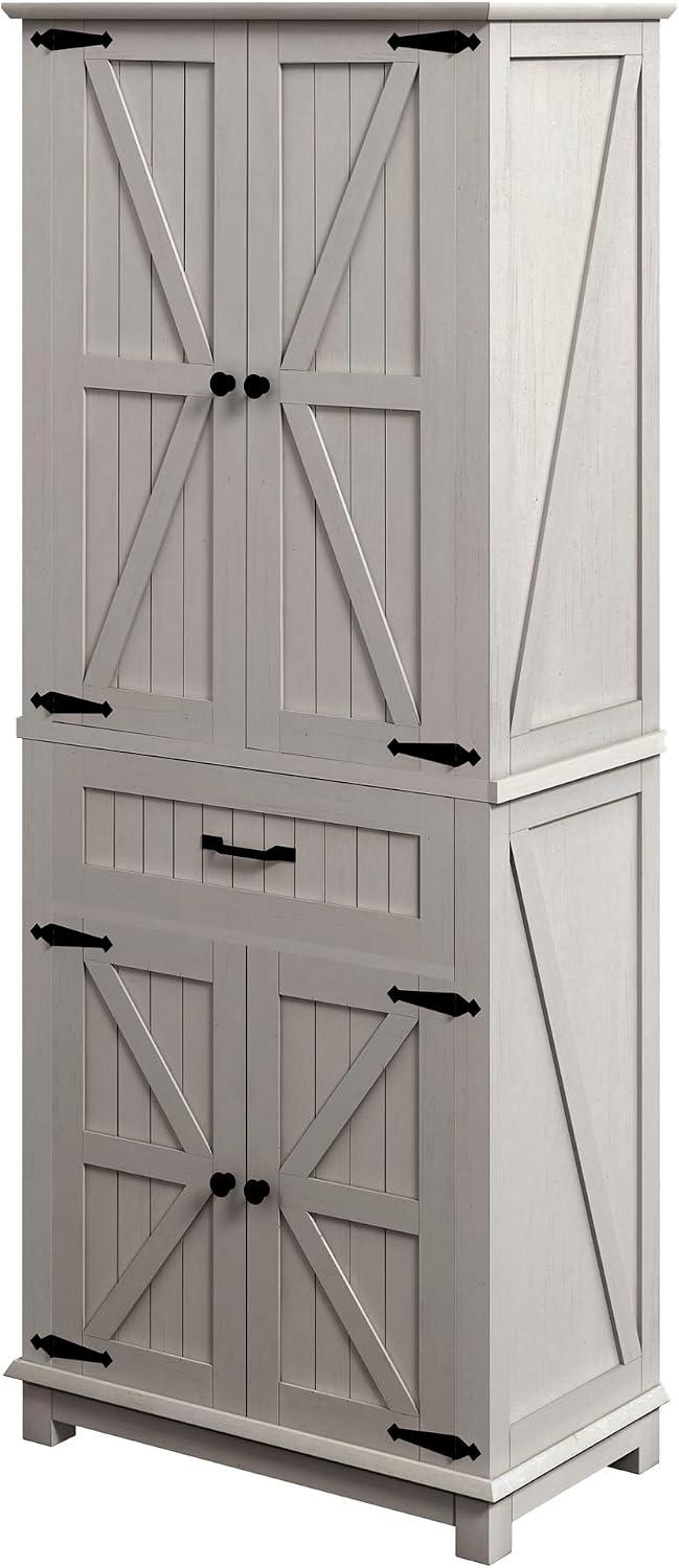 DWVO 72" Tall Farmhouse Pantry Cabinet, Kitchen Storage Pantry with Barn...