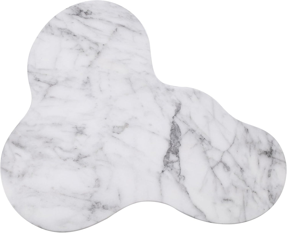 First of a Kind Tall Side Table in White Marble Concrete