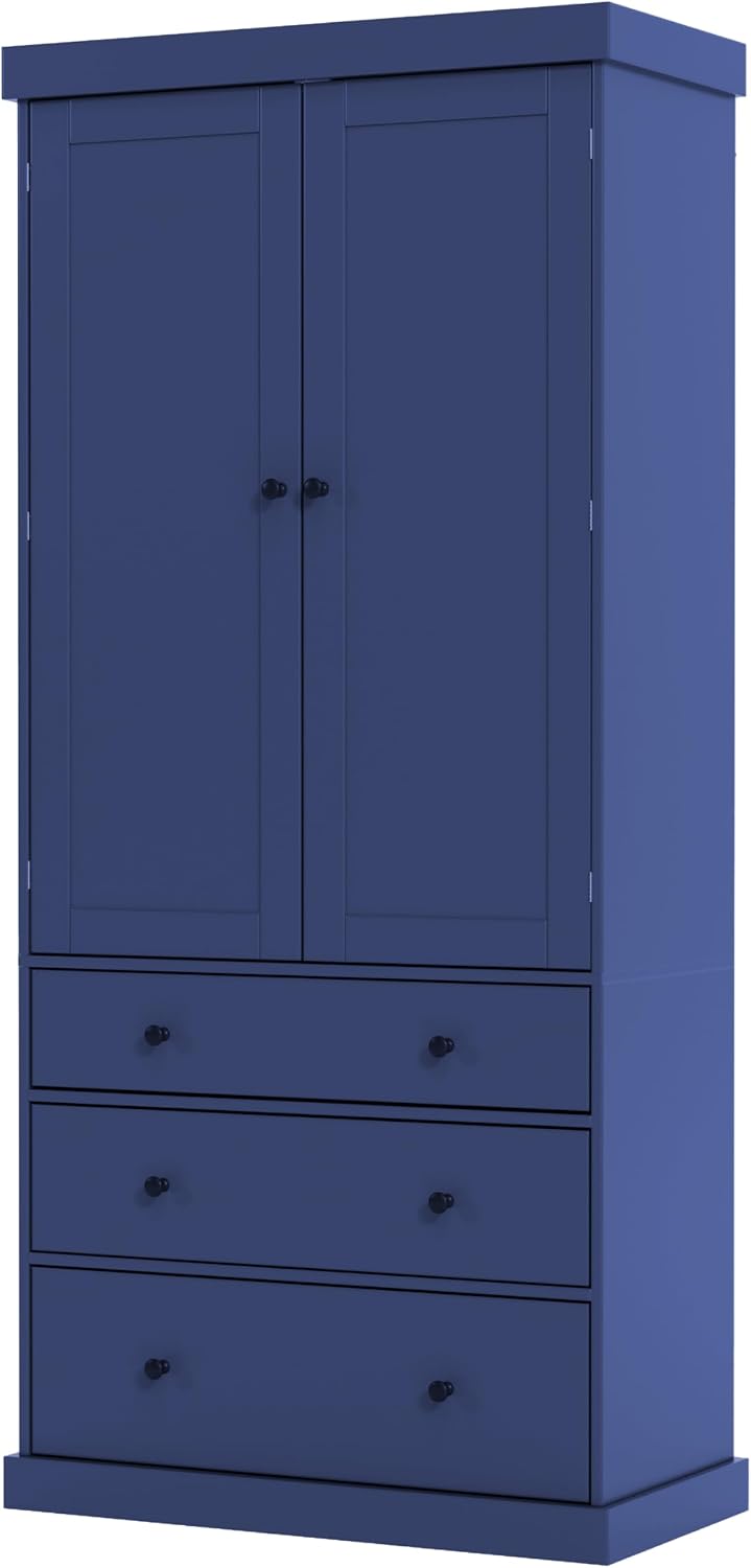 JIJIWANG 77inch Farmhouse Kitchen Pantry Storage Cabinet with Adjustable Shel...