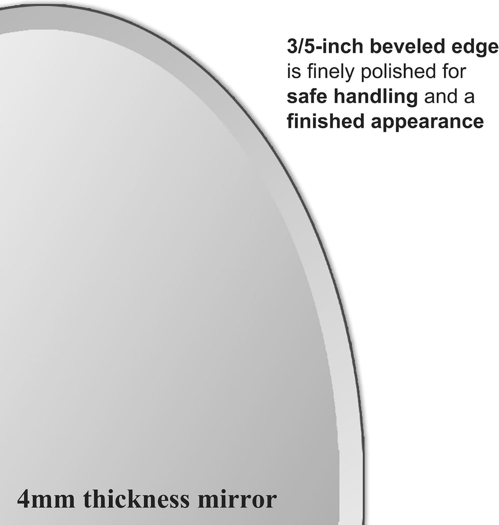Bathroom Mirror for Over Sink 16" x 24" Oval Frameless Wall Mirror
