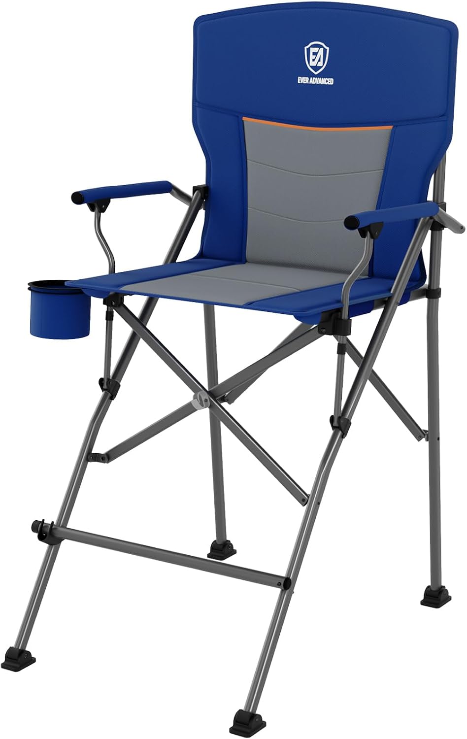 EVER ADVANCED Tall Director Chair 31" Foldable Camping with Carry Bag Blue