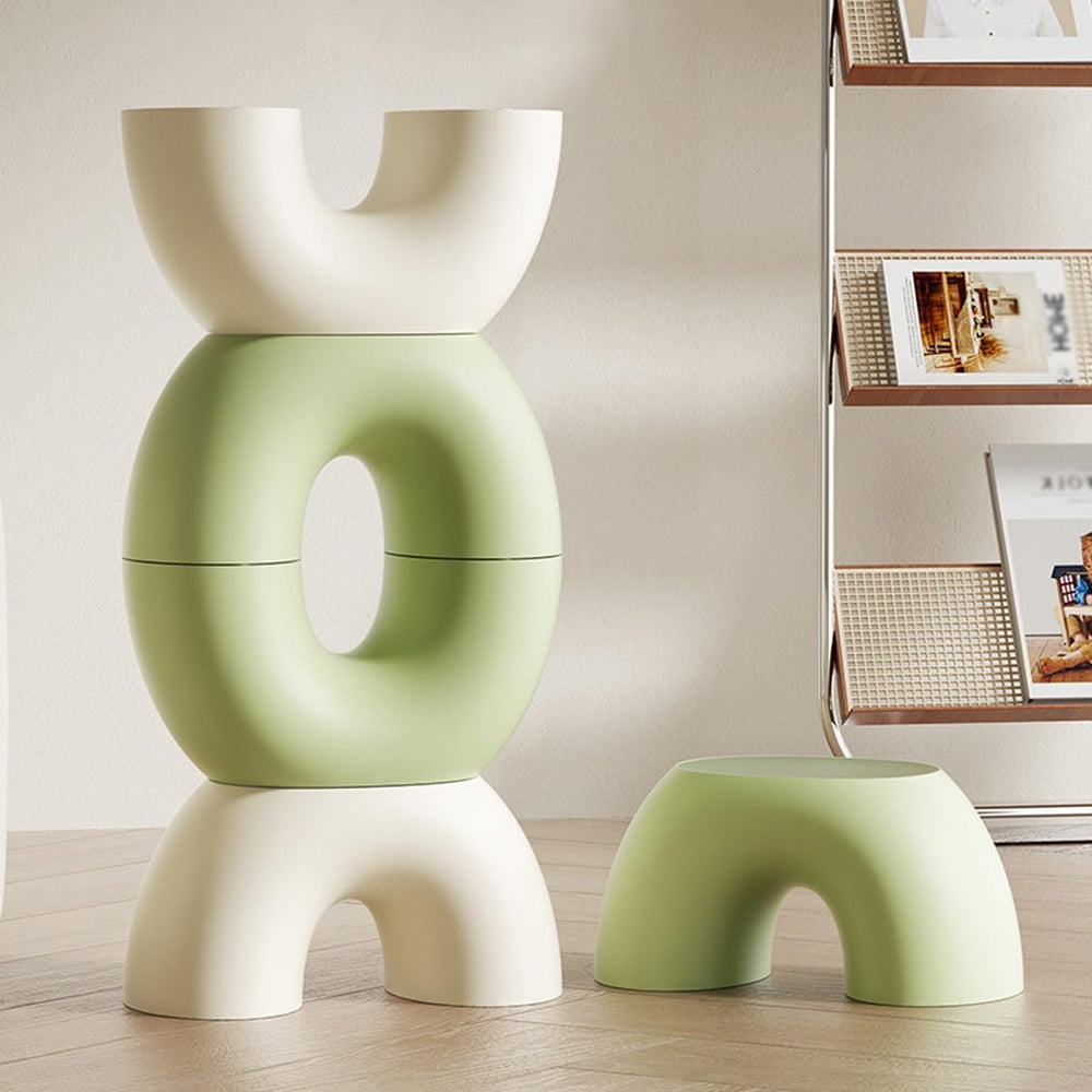 Simple Colourful Small Short Stool for Home, Non-Slip Ring Rainbow Shoe Stool...