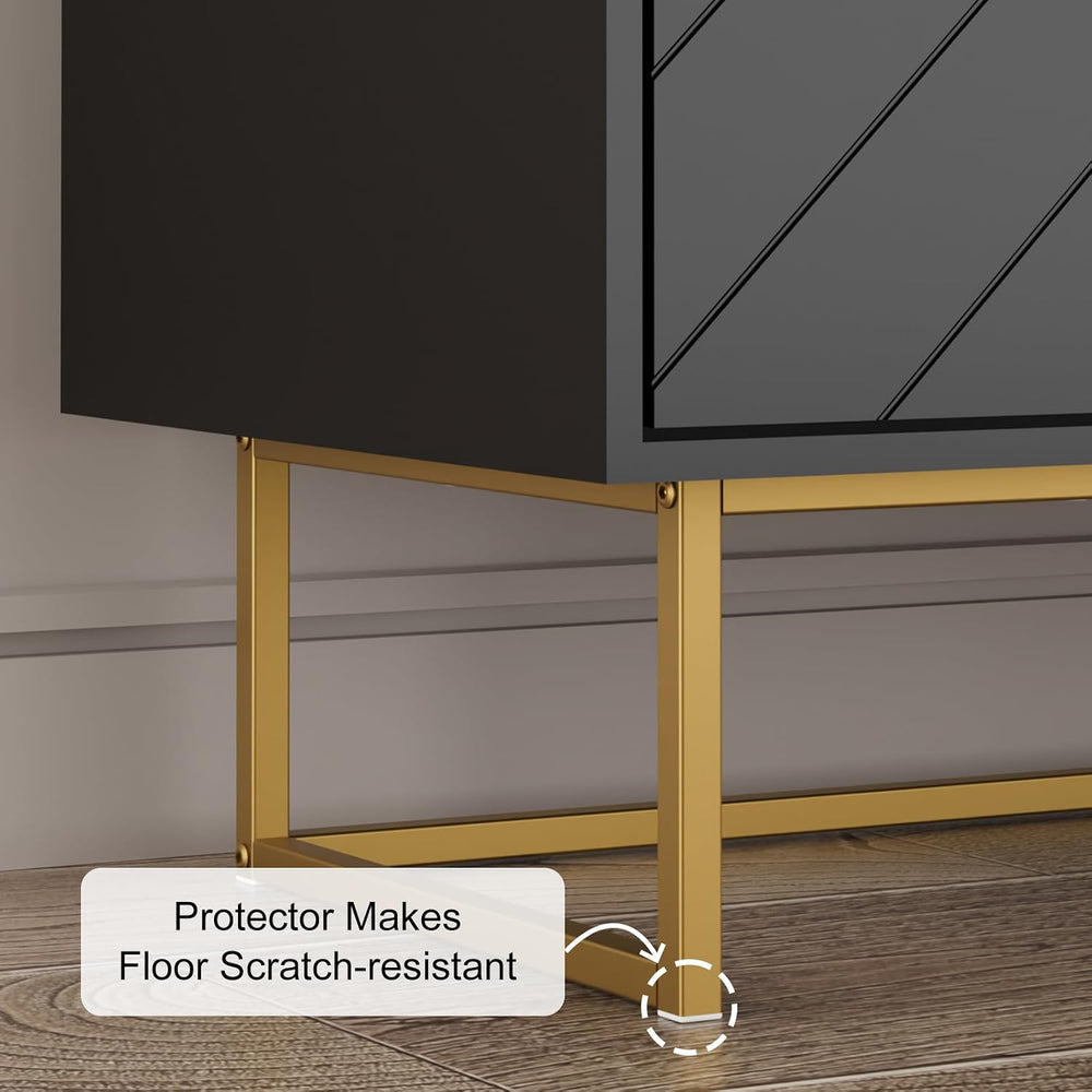 31'' Modern Sideboard Buffet with Storage for Living Room, Black and ...