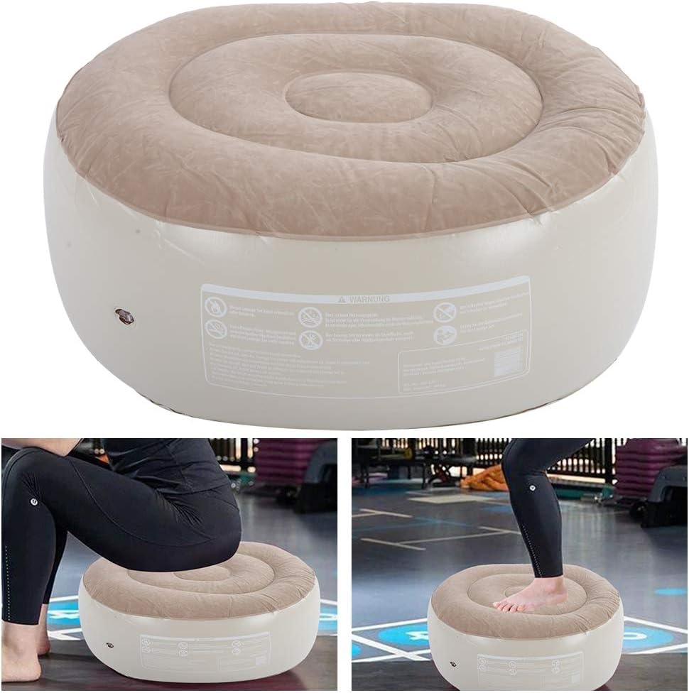 Inflatable Foot Stool PVC Air Inflatable Stool Ottoman Chair for Dorm or Outd...