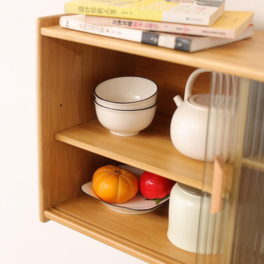 Wall Pantry Cabinet with Adjustable Shelf, Wall Mounted Kitchen Sideboard wit...