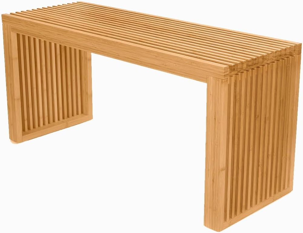 APRTAT Bamboo Dining Bench 35 Inch Indoor Wooden Shoe Benches for Entryway | ...