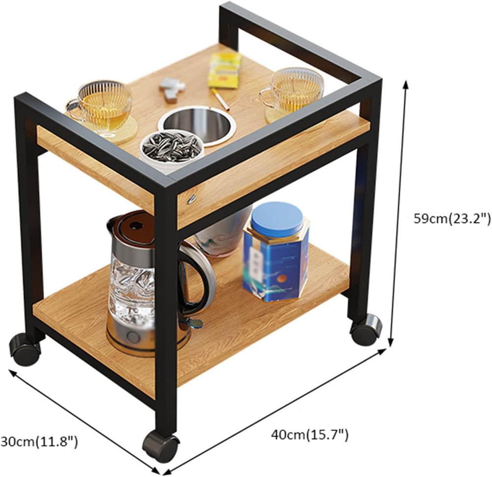 360° Rotating Small Side Table with Storage Rack, Movable Coffee Table with R...