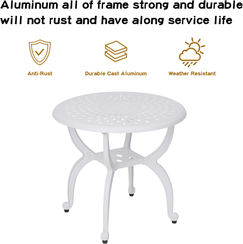 YKSY&YKSY Jardin DE Centennial Cast Aluminum Outdoor Side Table,Anti-Rust...