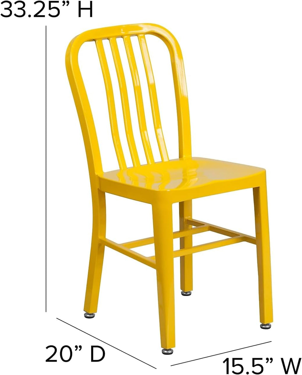 Flash Furniture Commercial Grade Yellow Metal Indoor-Outdoor Chair