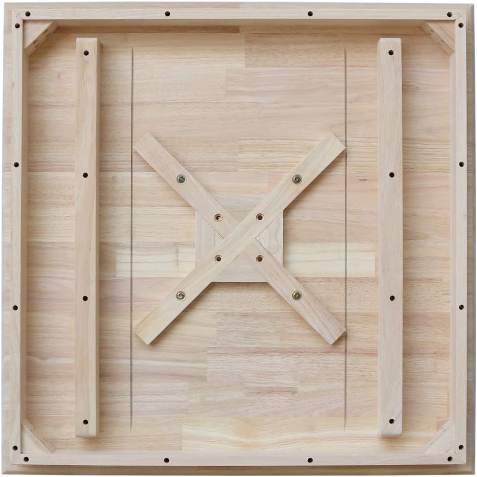 International Concepts 36" x 36" Natural Solid Wood Square Top Pede...