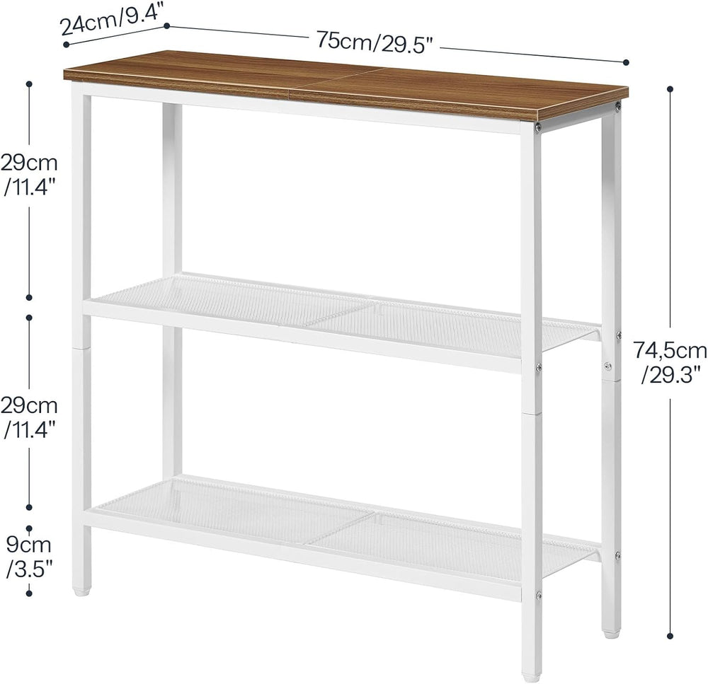 HOOBRO 29.5" Narrow Console Table, 3 Tier Entryway Table with Shelves, T...