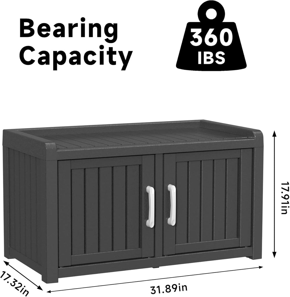 ROJIK Shoe Cabinet Waterproof UV-Resistant,Storage Bench Indoor Outdoor with ...