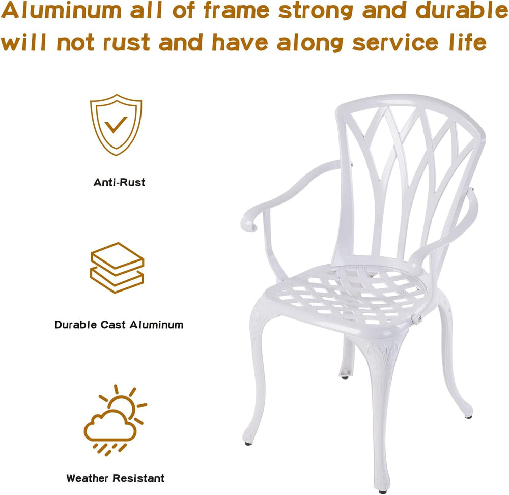 YKSY&YKSY Jardin DE CENTENNAIL 3-Piece Outdoor Bistro Set Cast Aluminum R...