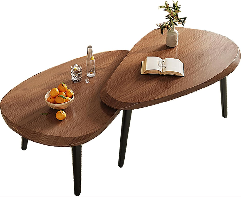 Nesting Coffee Tables Set of 2, Mid Century Modern Center Table,Wood Table to...