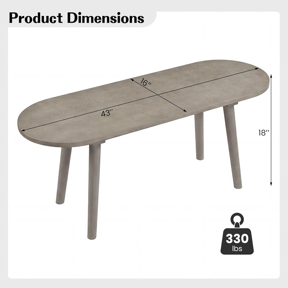 GOFLAME 43” Wood Dining Bench, Farmhouse Entryway Bench with Rubber Wood Legs...