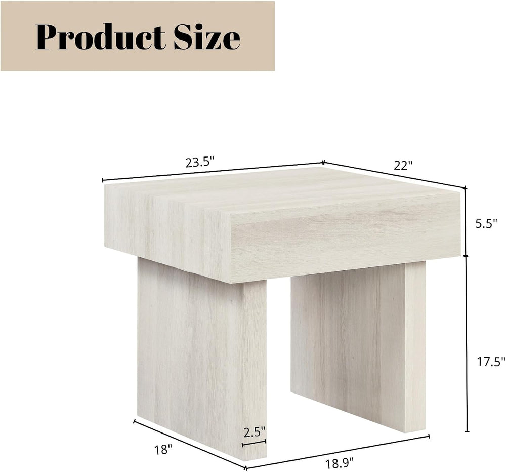 Penau Modern Accent End Table, Contemporary Rectangular Side Table with MDF W...