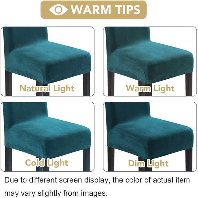 H.VERSAILTEX Velvet Dining Chair Covers Stretch Chair Covers for Dining Room ...