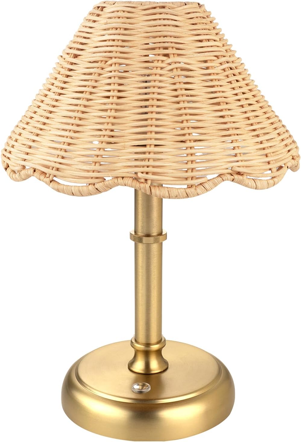 Mini Cordless Boho Rattan Table lamp, 5200-mAh Rechargeable Battery, 3-Level ...