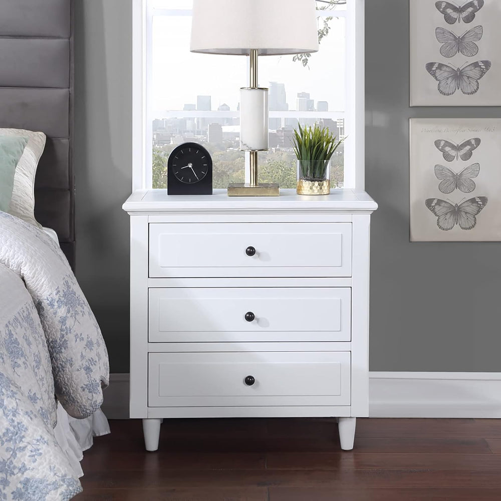3-Drawer Nightstand for Bedroom, Storage Wood Cabinet, Simple Bedside Table, ...