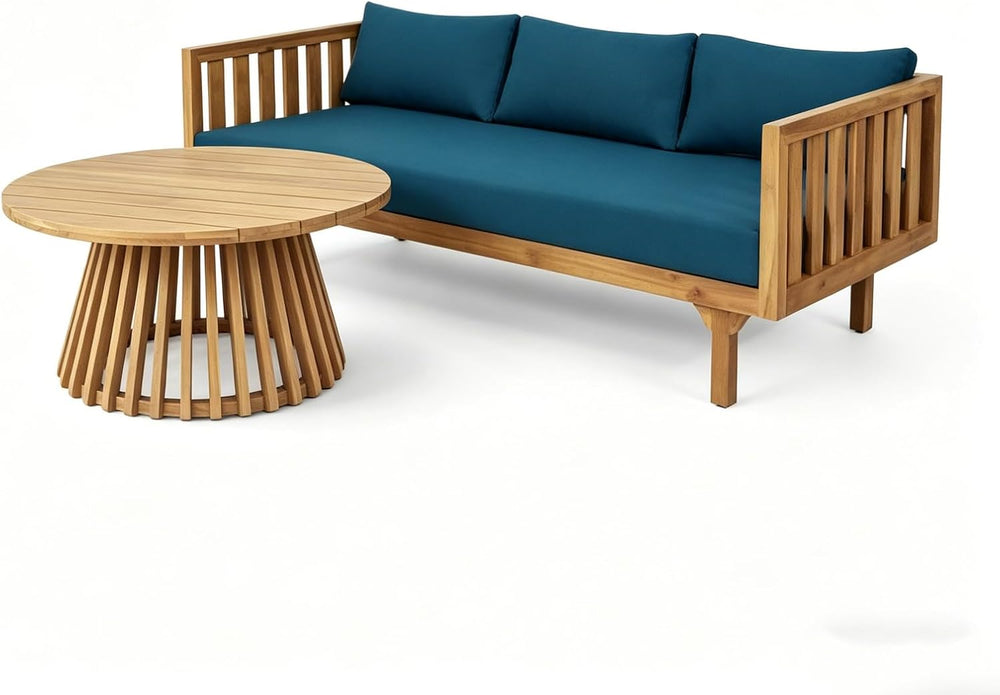 Lounge Chairs for Poolside- 2 Piece Outdoor Patio Furniture Set, Acacia Wood ...