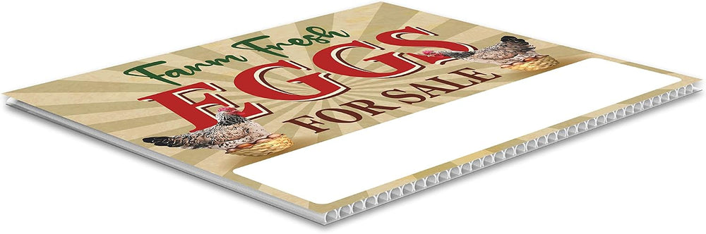 SignPro Farm Fresh Eggs For Sale Sign | Fresh Chicken Eggs For Sale Customiza...