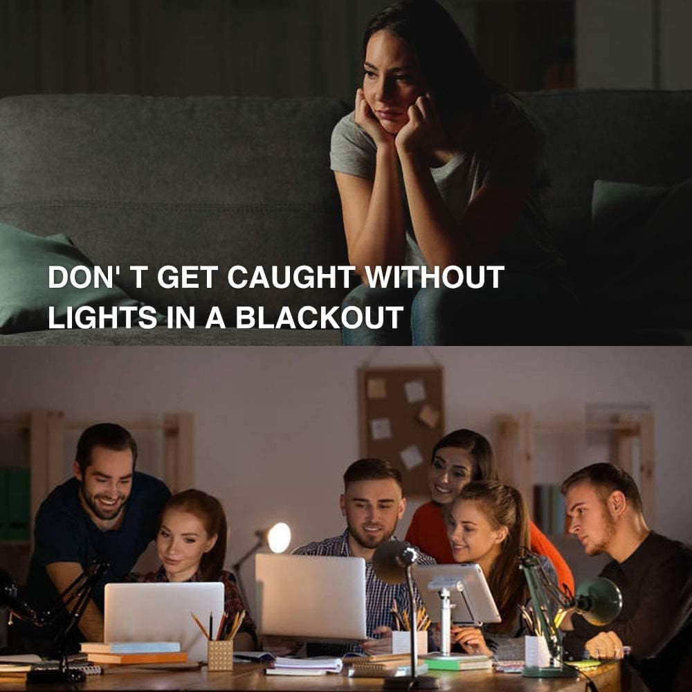 Neporal 4 Pack Emergency-Rechargeable-Light-Bulb, Stay Lights Up When Power F...