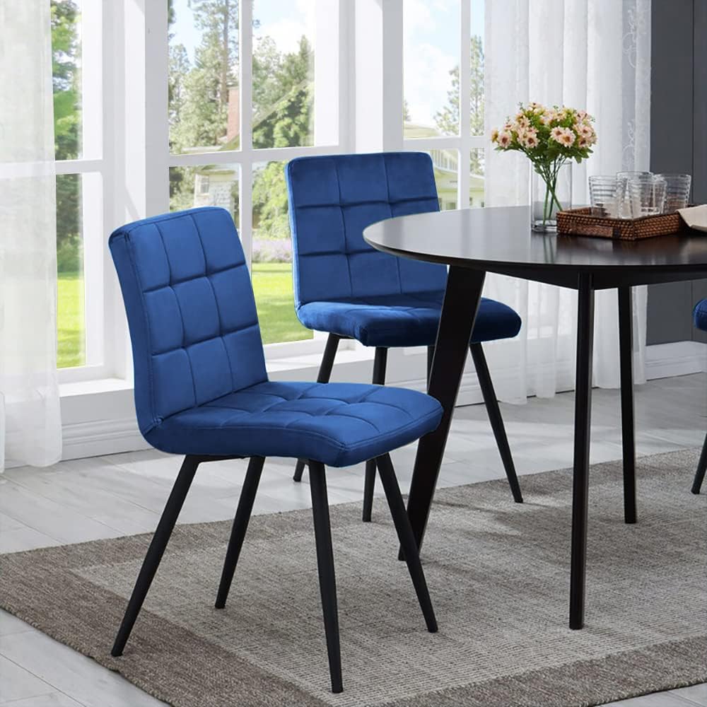 DUHOME Velvet Dining Chairs Set of 4,Mid Century Modern Dining Chairs with Me...