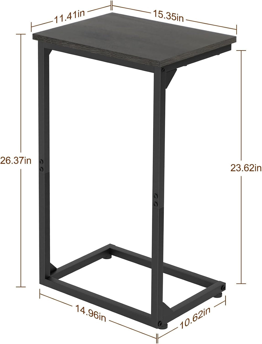 AMHANCIBLE C Shaped End Tables Set of 2, Couch Side Tables that Slide Under S...