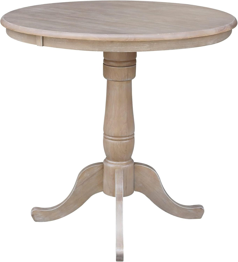 International Concepts 36" Round Top Pedestal Table-34.9" H, Washed...