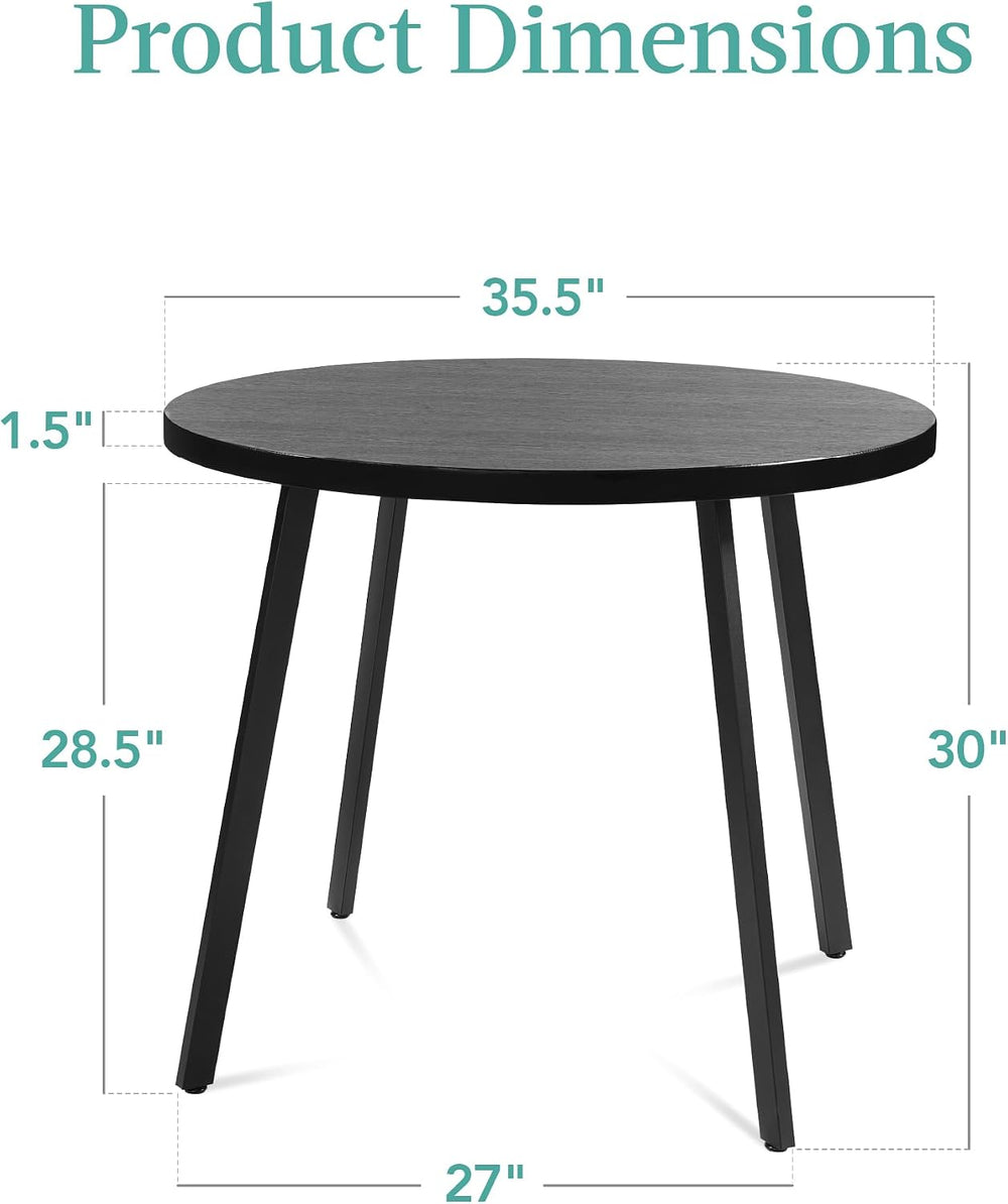 Best Choice Products Round Dining Table 35.5”, Mid-Century Modern Kitchen Tab...