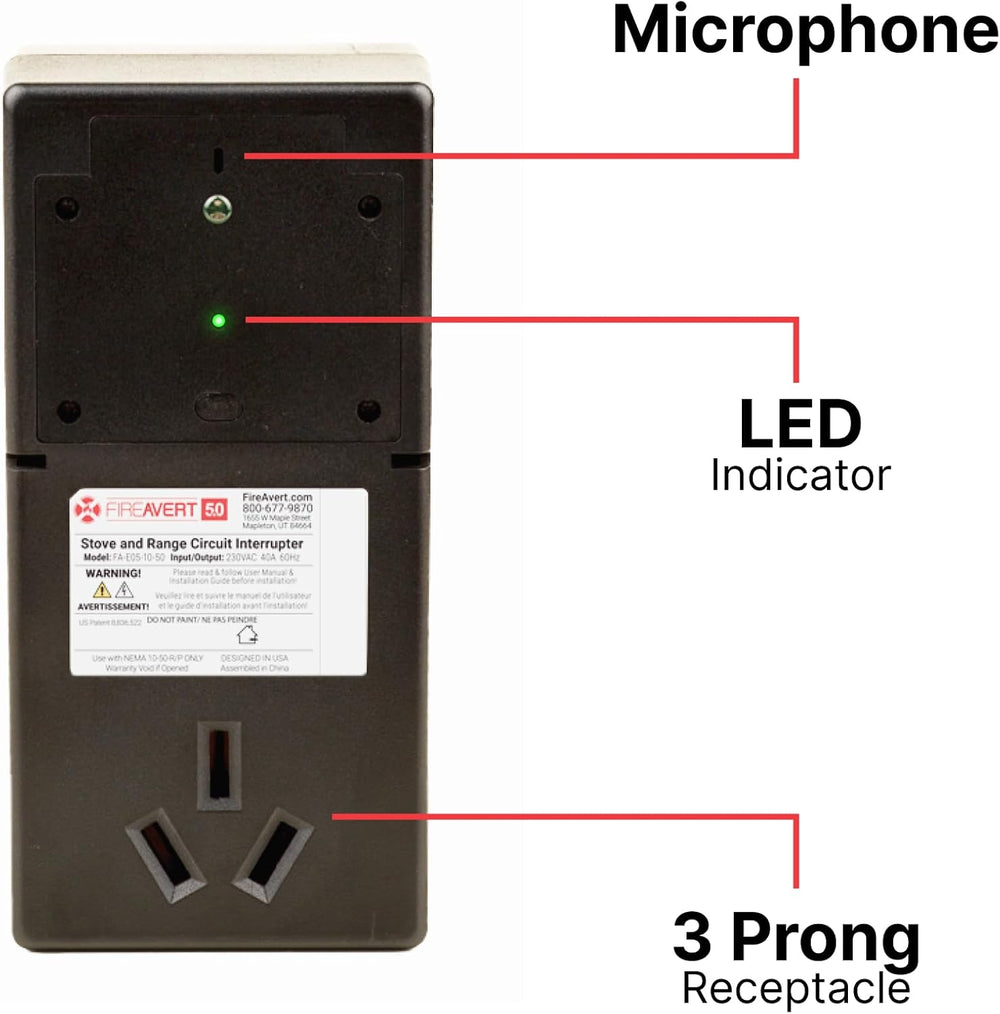 FireAvert - Electric Auto Stove Shut-Off Safety Device (3 or 4 Prong), Oven M...