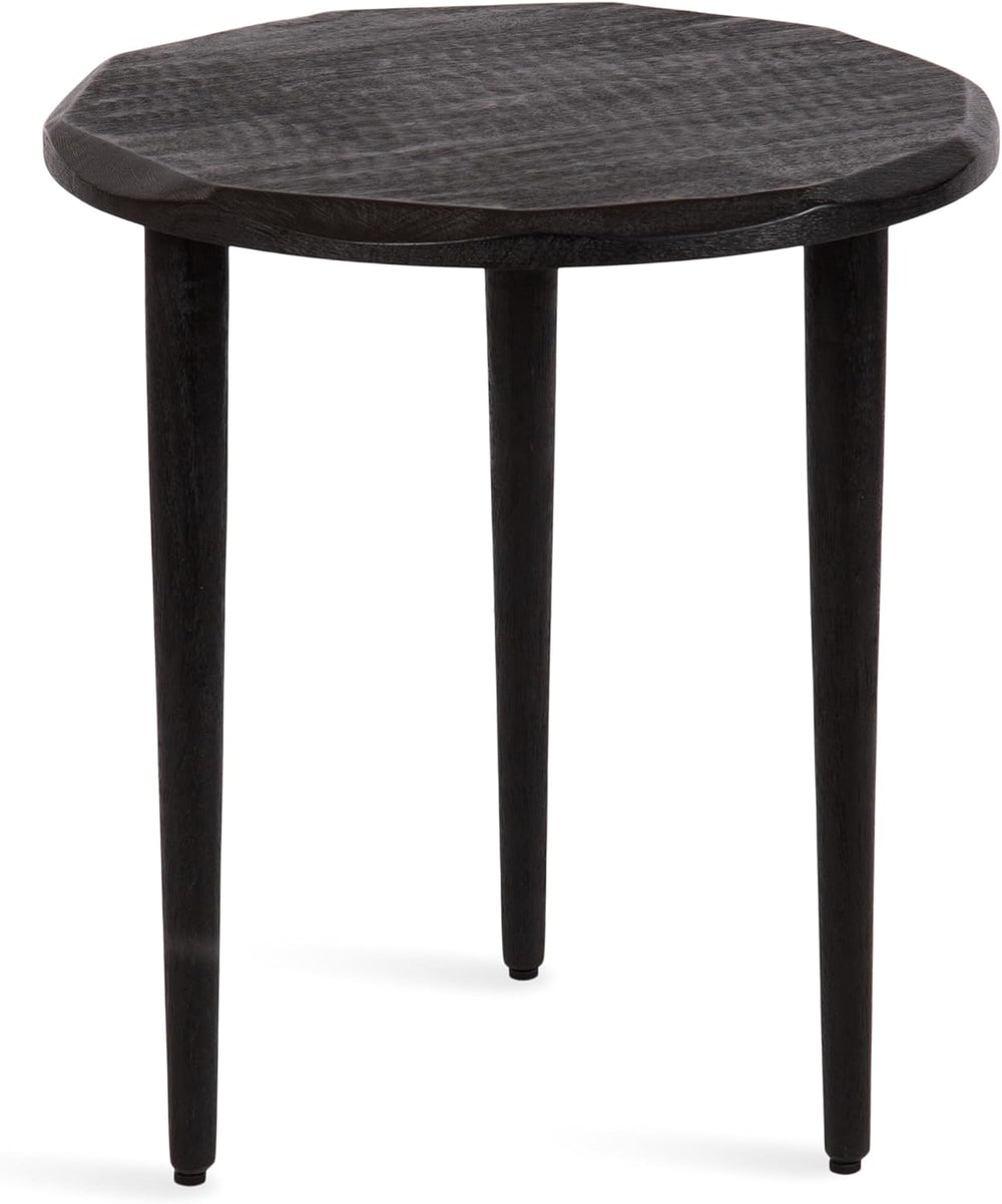 Kate and Laurel Tavares Modern Wooden Round Side Table, 18 x 18 x 20, Black, ...