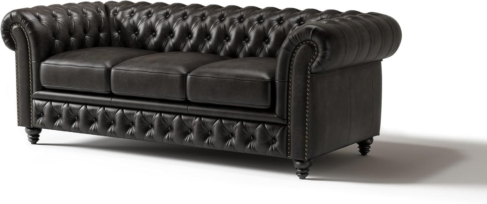 Valencia Parma Chesterfield 3 Seater Sofa 82" | Premium Leather | Mid-Ce...