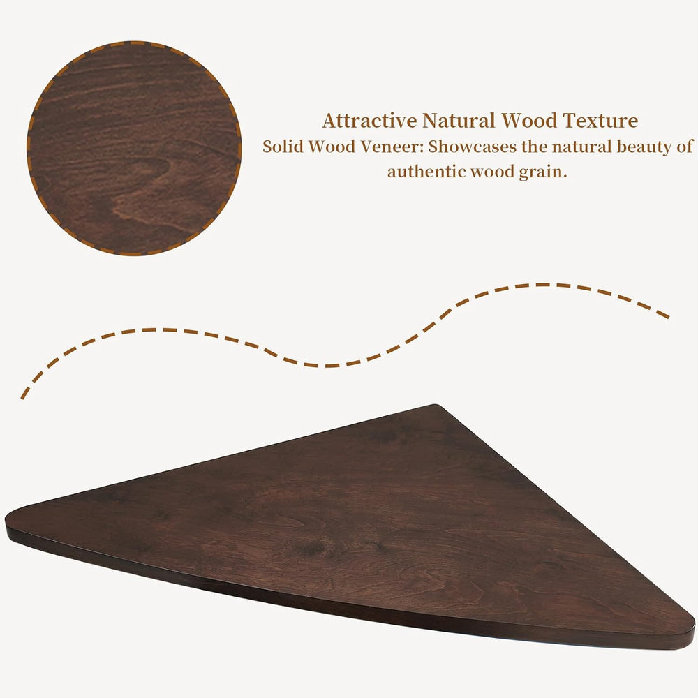 33.86" Corner Table, Wood 3 Tier Triangle Side Table Corner Shelf Stand ...