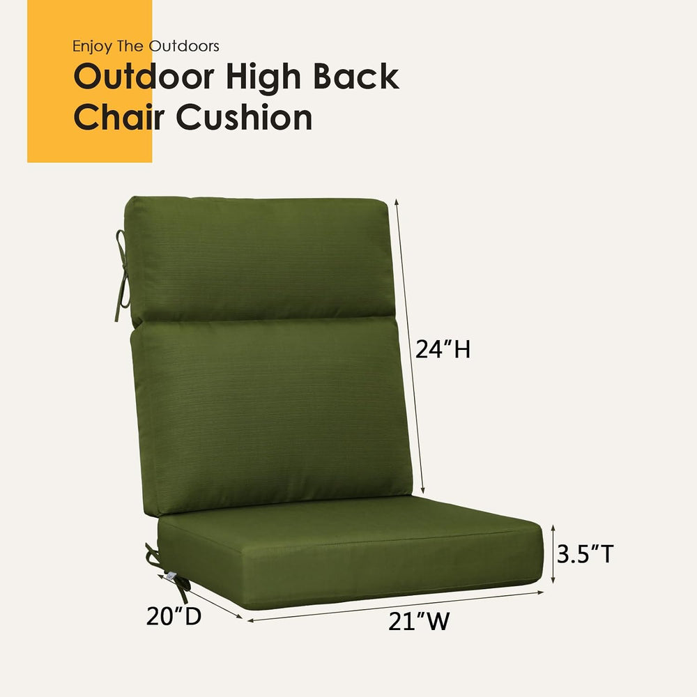 Outdoor High Back Chair Cushion, 2 Pack 44x21 inches Patio Chair Cushions Wat...