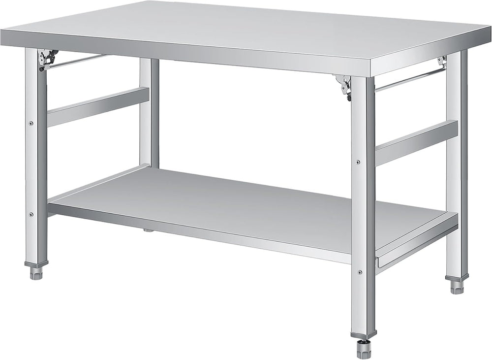 48" x 24" Stainless Steel Folding Table - 920 LBS Commercial Foldab...