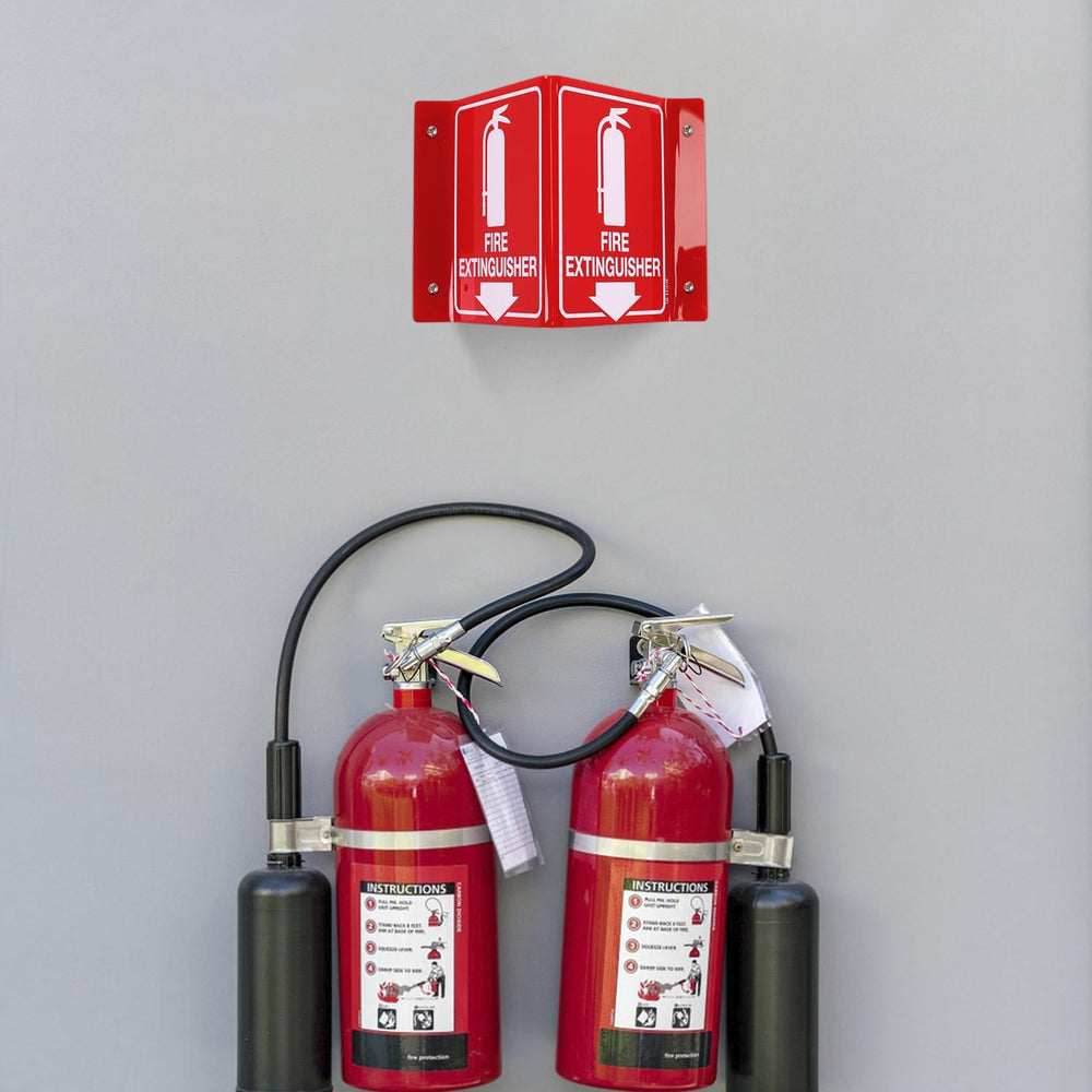T&R Fire Extinguisher Sign, Fire Extinguisher with Down Arrow - 8 Pack - ...
