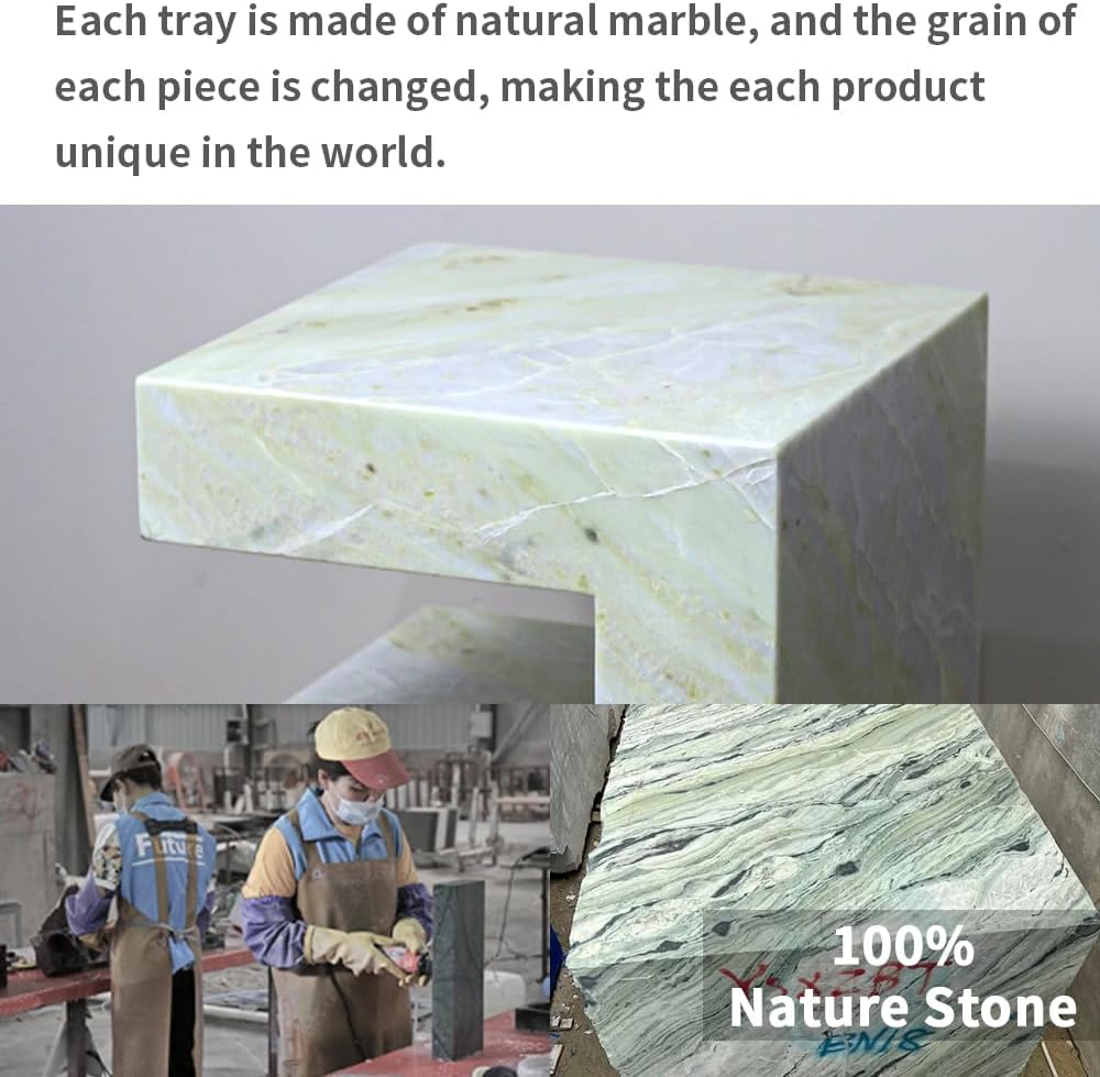 Natural Marble C-Shaped End Table, Luxurious Handmade Coffee Table Suitable f...