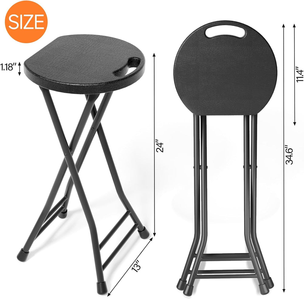 LEDLAY24 Inch Folding Stool with Handle - 500LBS Capacity Portable Foldable S...