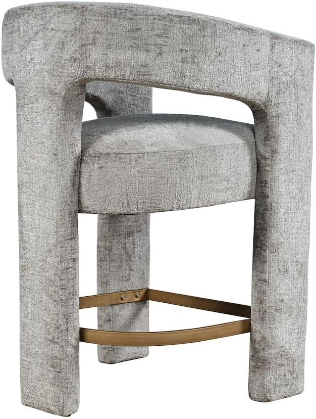 Jofran Gwen Gray Upholstered Counter Stool with Arms – Versatile Barstools – ...