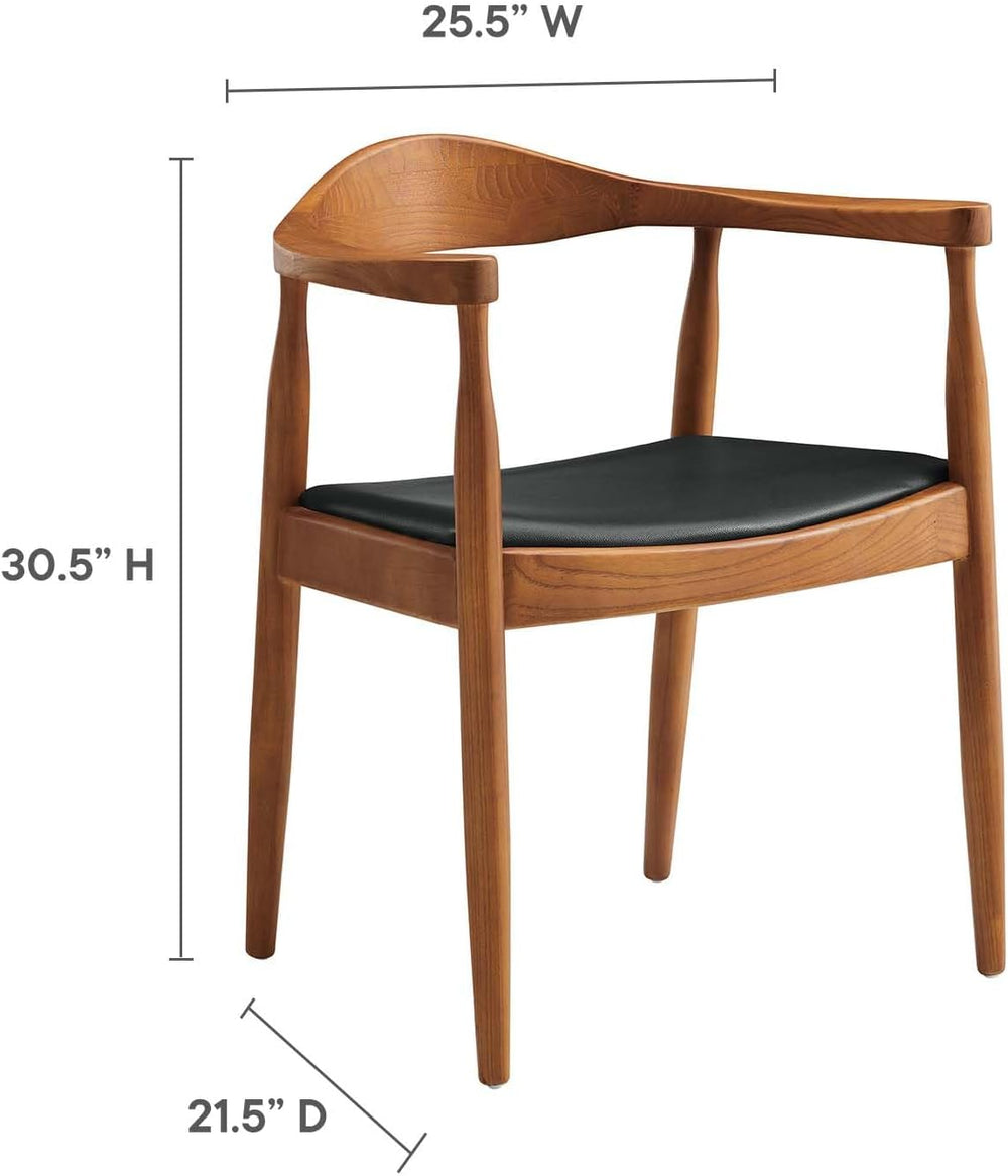 Modway Presidential Mid-Century Modern Faux Leather Upholstered Dining Armcha...