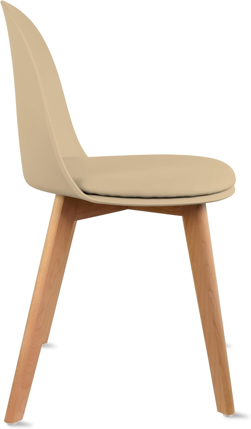 2xhome Modern Armless Dining Chair | Plastic Shell with PU Leather Cushion Pa...