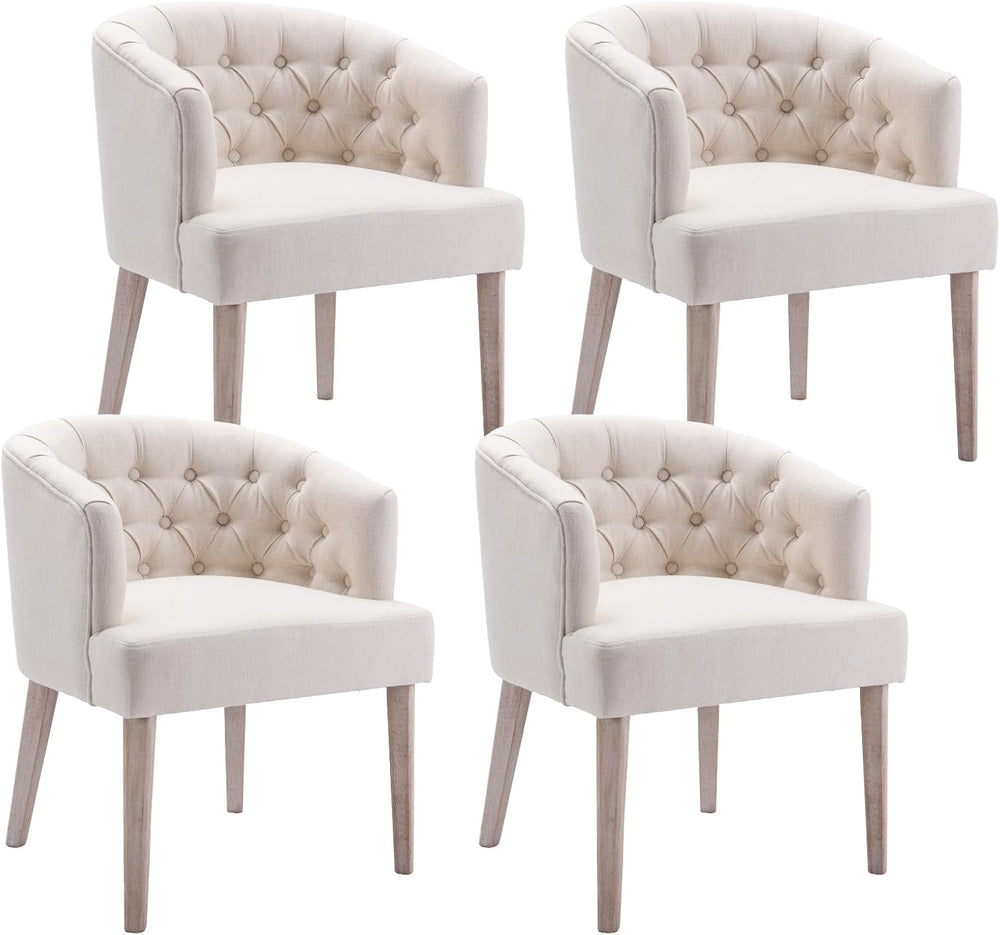 HEAH-YO Modern Dining Chairs Set of 4, Tufted Dining Room Chairs with Barrel ...