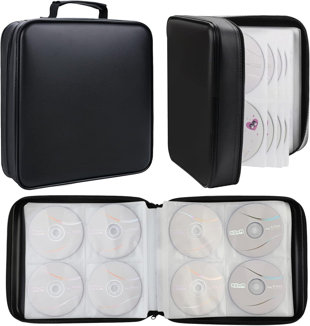 CD Case DVD Holder Storage: 320 Capacity DVD Cases Organizer Plastic Carrying...